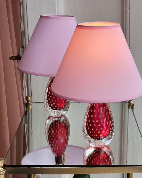 Vintage pink Murano table lamp (1 available)