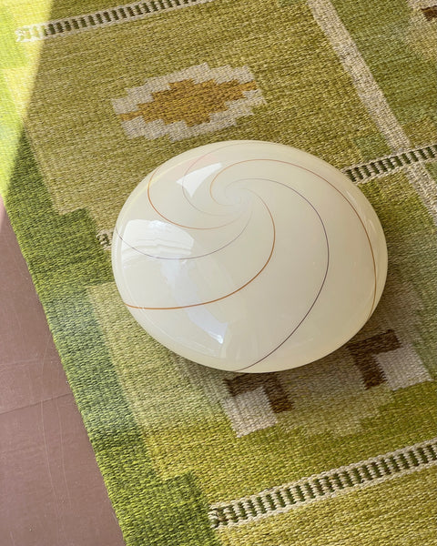 Vintage Murano cream / brown swirl ceiling/wall lamp (D40)