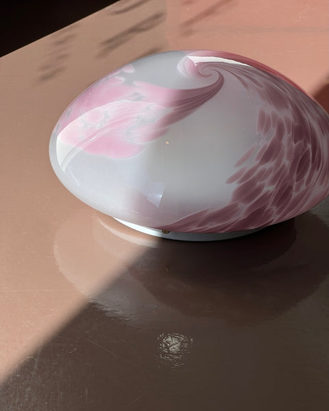 Vintage Murano pink/white swirl ceiling/wall lamp (D28)