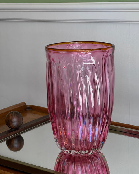 Vintage pink Murano vase