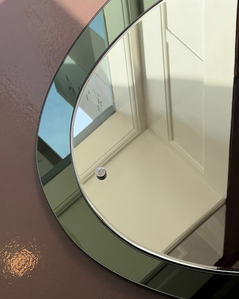 Vintage Italian mirror with green mirror frame