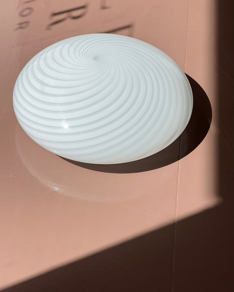 Vintage Murano white swirl ceiling/wall lamp (D38)