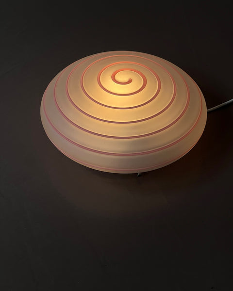 Vintage Murano pink/white swirl ceiling/wall lamp (D30)