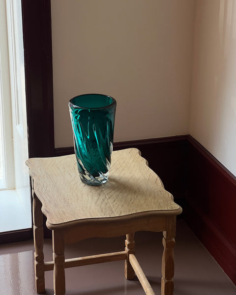 Vintage green/teal Murano vase