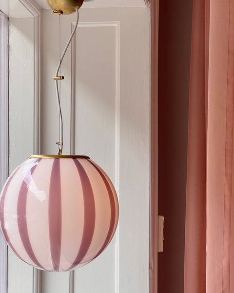 Ceiling lamp - Pink lavender vertical stripes (D30)