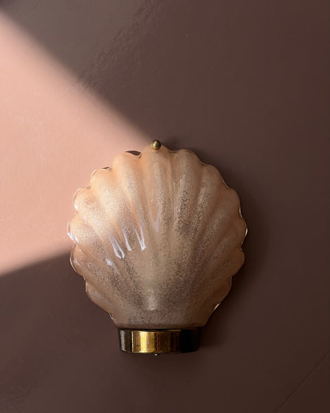 Vintage peach Murano shell wall lamp