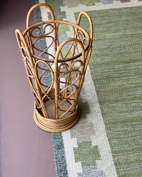 Vintage rattan umbrella stand