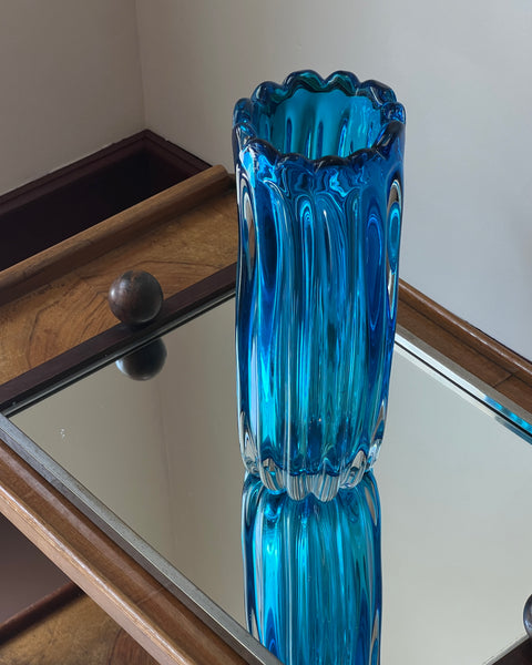 Vintage blue Murano vase