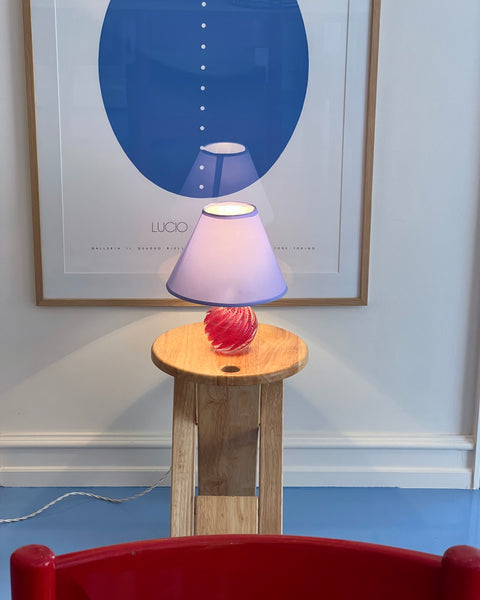 Vintage red swirl Murano table lamp