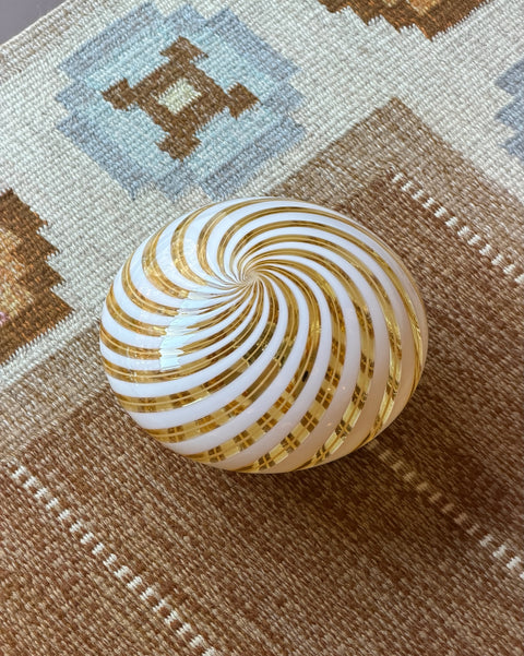 Vintage Murano clear/golden swirl ceiling/wall lamp (D26)