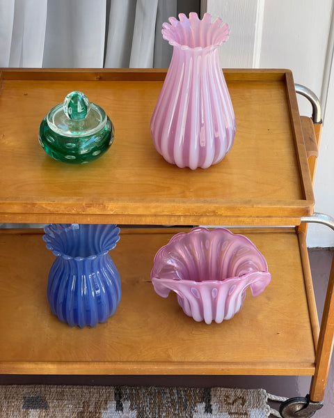 Vintage opal blue Murano vase