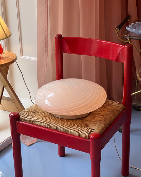 Vintage Murano white swirl ceiling/wall lamp (D36)