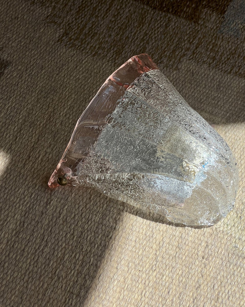 Vintage pink/clear Murano shell wall lamp