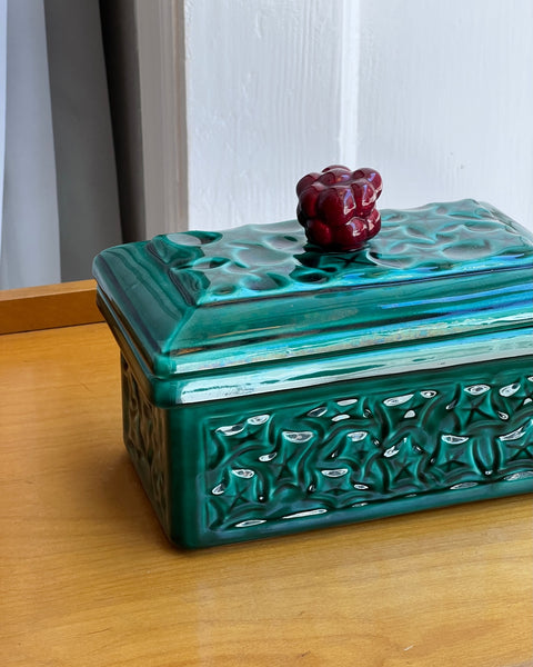 Vintage green ceramic bonbonniere