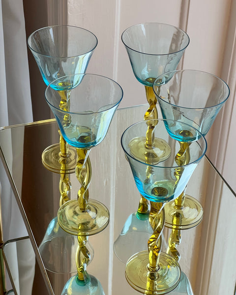 Vintage Murano wine glasses (Set of five)