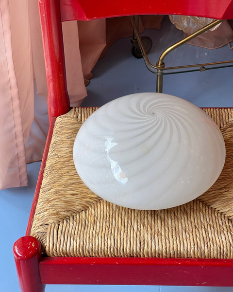 Vintage Murano white swirl ceiling/wall lamp (D28)