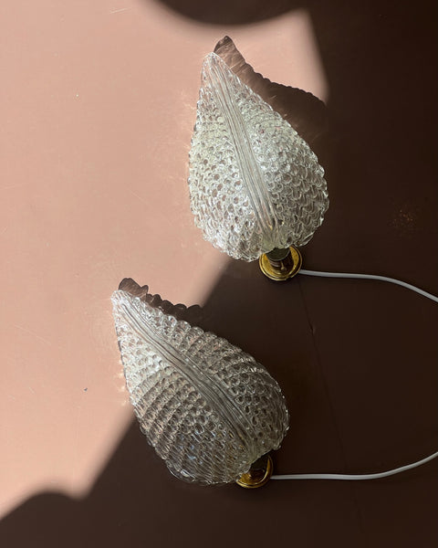 Vintage Murano leaf wall lamp (2 available)