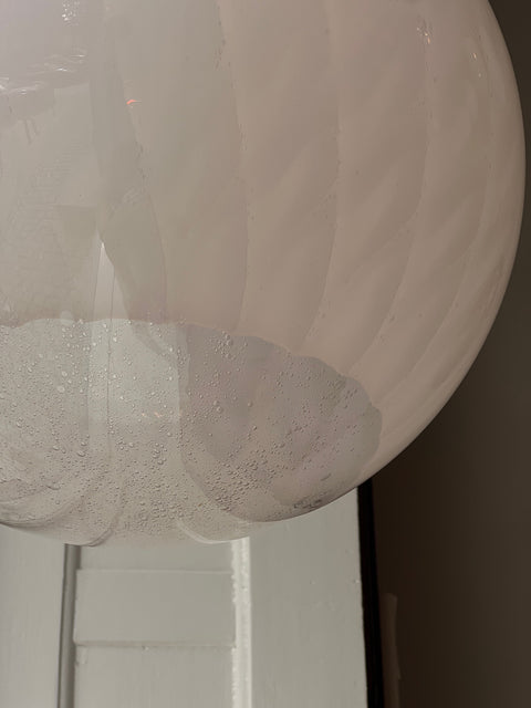 Vintage white clear Murano ceiling lamp (D40)