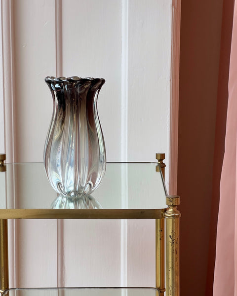 Vintage clear / dark Murano vase