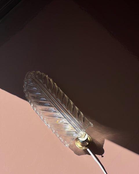 Vintage Murano leaf wall lamp