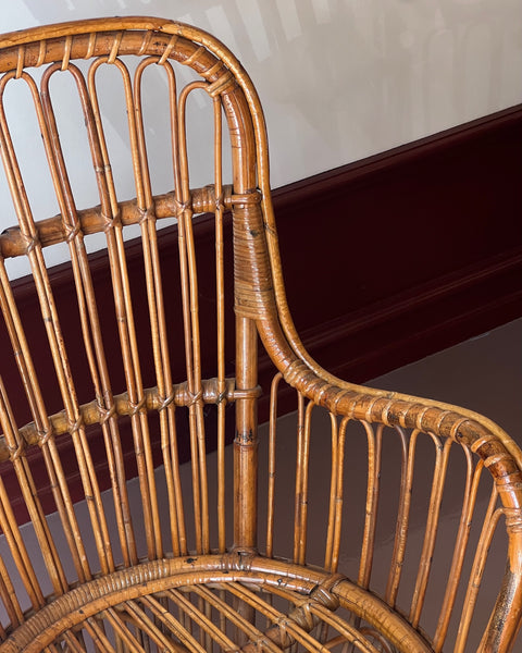 Vintage rattan Chair by Fratelli Castano