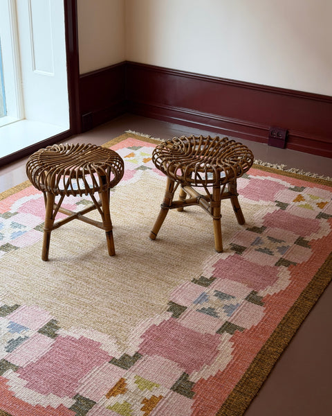 Vintage rattan stool (2 available)