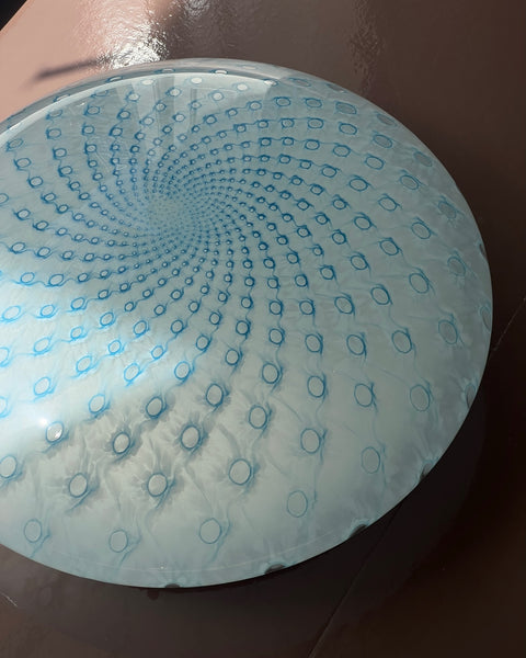 Vintage Murano light blue ceiling/wall lamp (D45)