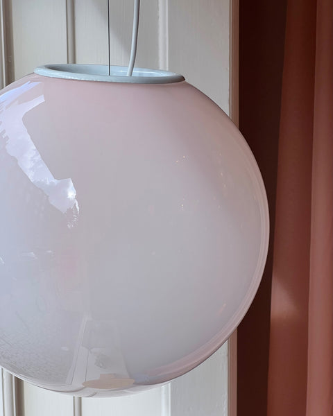 Vintage light pink round Murano ceiling lamp (D35)