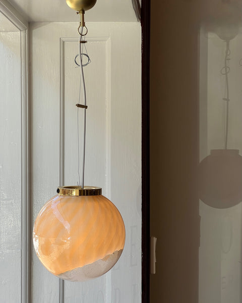 Vintage golden clear Murano ceiling lamp (D22)