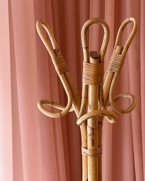 Vintage rattan coat stand