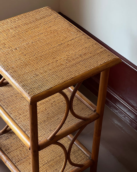 Vintage rattan table / etageres