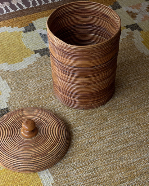 Vintage rattan basket