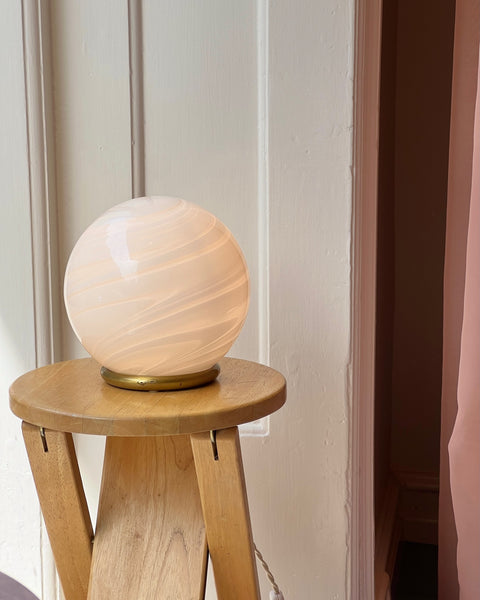 Vintage white swirl Murano table lamp