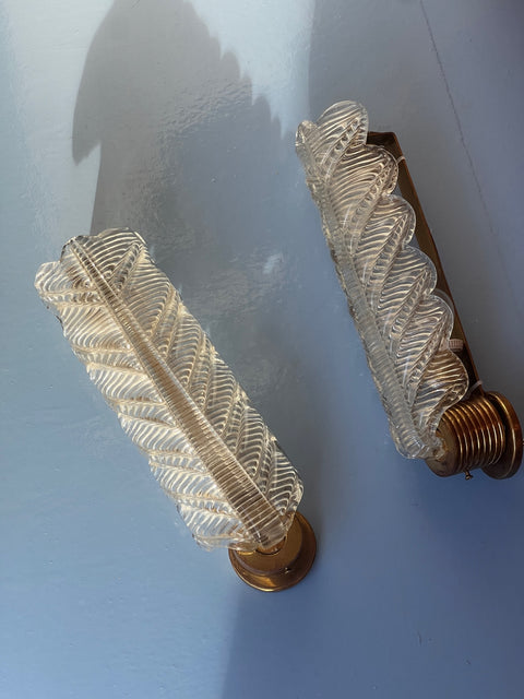 Vintage Murano leaf wall lamp (2 available)