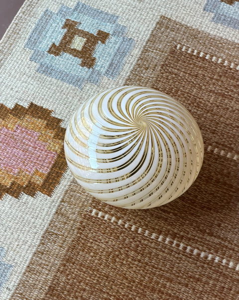 Vintage Murano clear/golden swirl ceiling/wall lamp (D25)