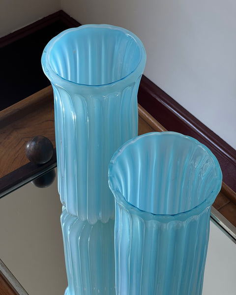 Vintage opal blue Murano vase (2 available)