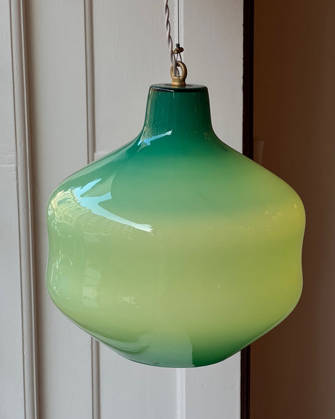 Vintage Massimo Vignelli opal/turquoise green ceiling lamp (30 cm)