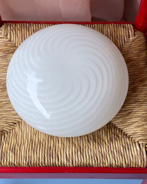 Vintage Murano white swirl ceiling/wall lamp (D30)
