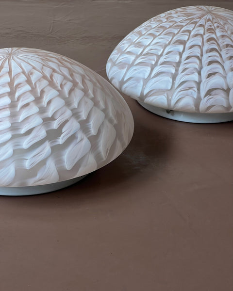 Vintage Murano blurred pink ceiling/wall lamp (D28) (1 available)
