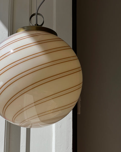 Vintage Murano cream/brown swirl ceiling lamp (D40)