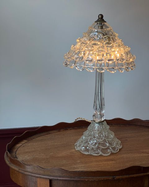 Vintage large clear Murano table lamp