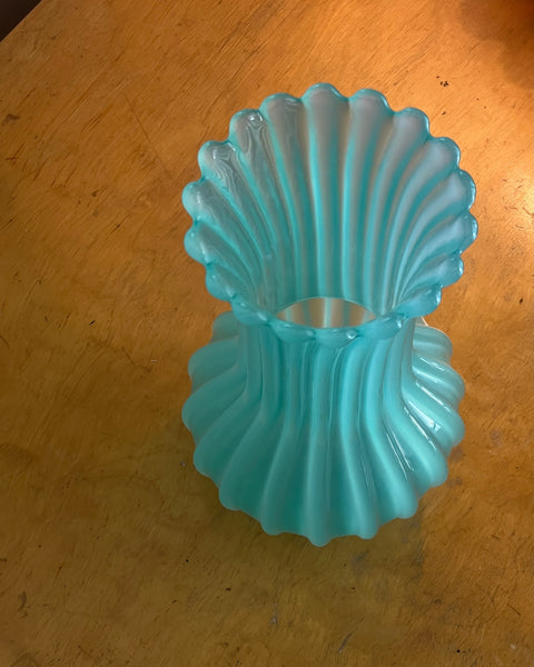 Vintage opal turquoise Murano vase