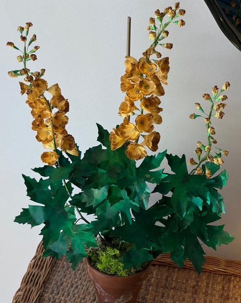 Paper flower ”Yellow delphinium”