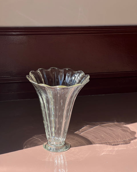 Vintage clear Murano vase