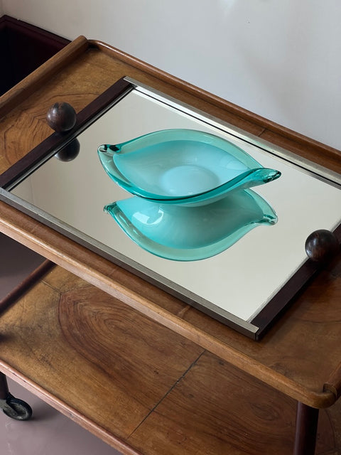 Vintage opal turquoise/green Murano dish/bowl