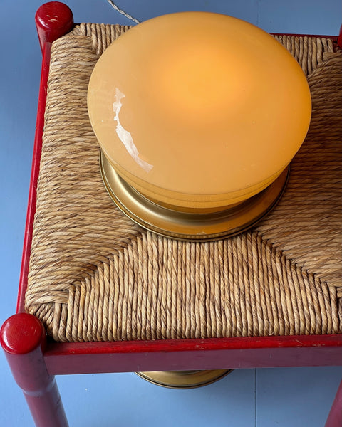 Vintage Murano opal yellow ceiling/wall lamp