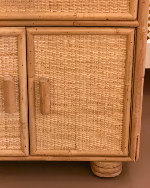 Vintage rattan side table/nightstand
