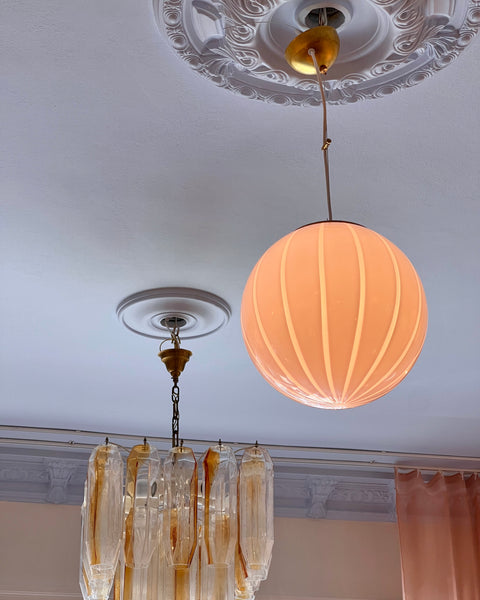 Ceiling lamp - Light pink vertical stripes (D30)