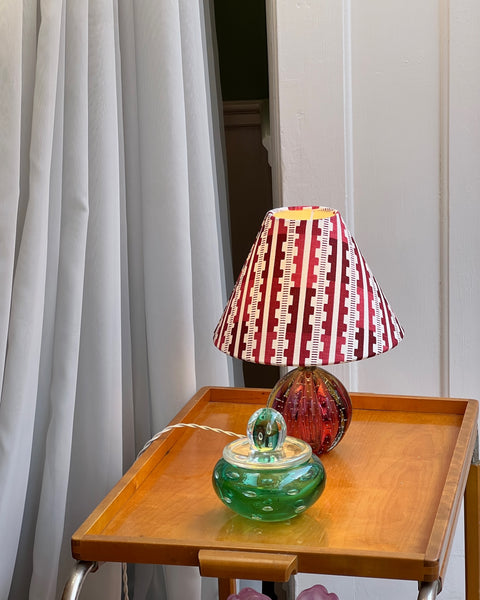 Vintage cranberry Murano table lamp (incl. lampshade)
