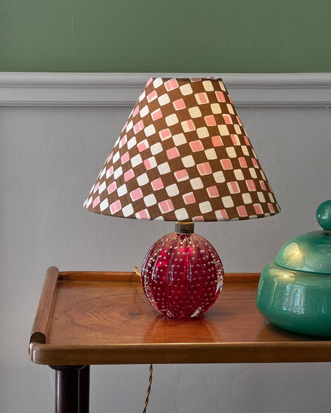 Vintage red Murano table lamp (2 available)